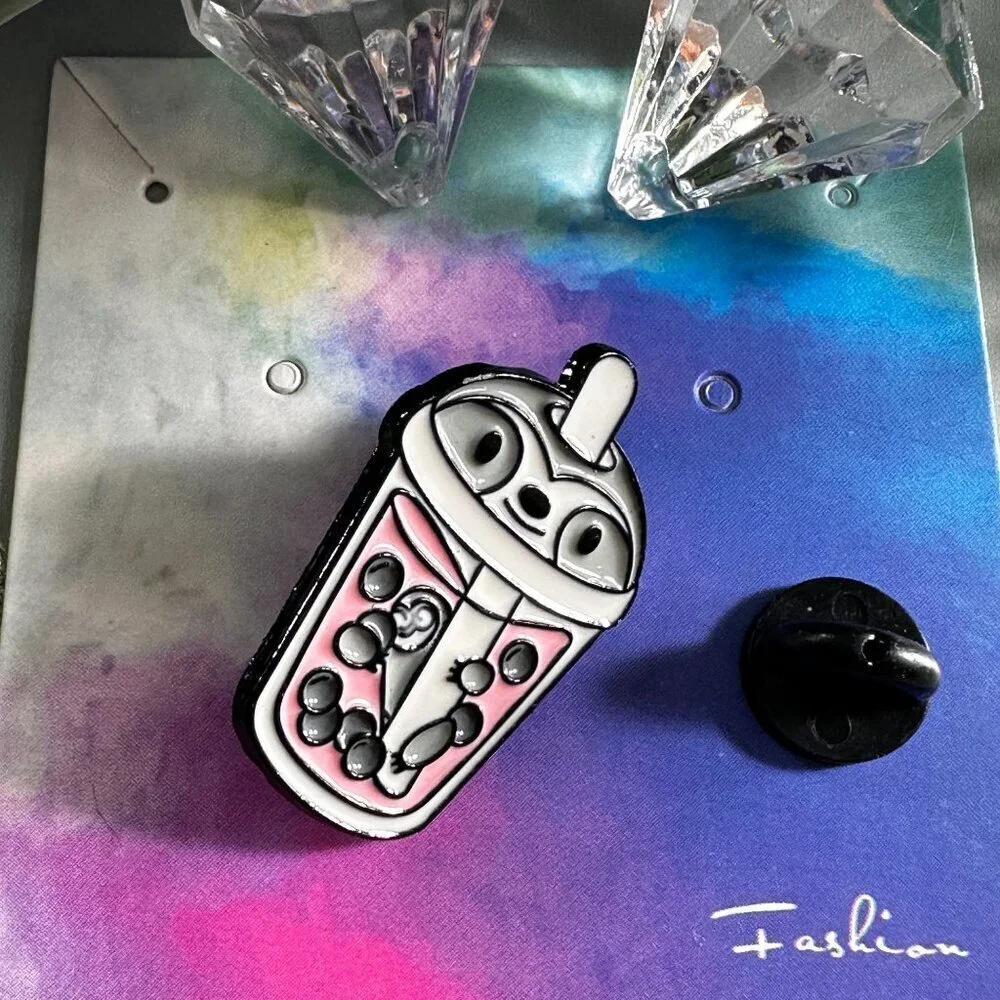 Raccoon Boba Tea Lapel Pin Pearl Tea Bubble Tea Pin Brooch Accessories Jewelry